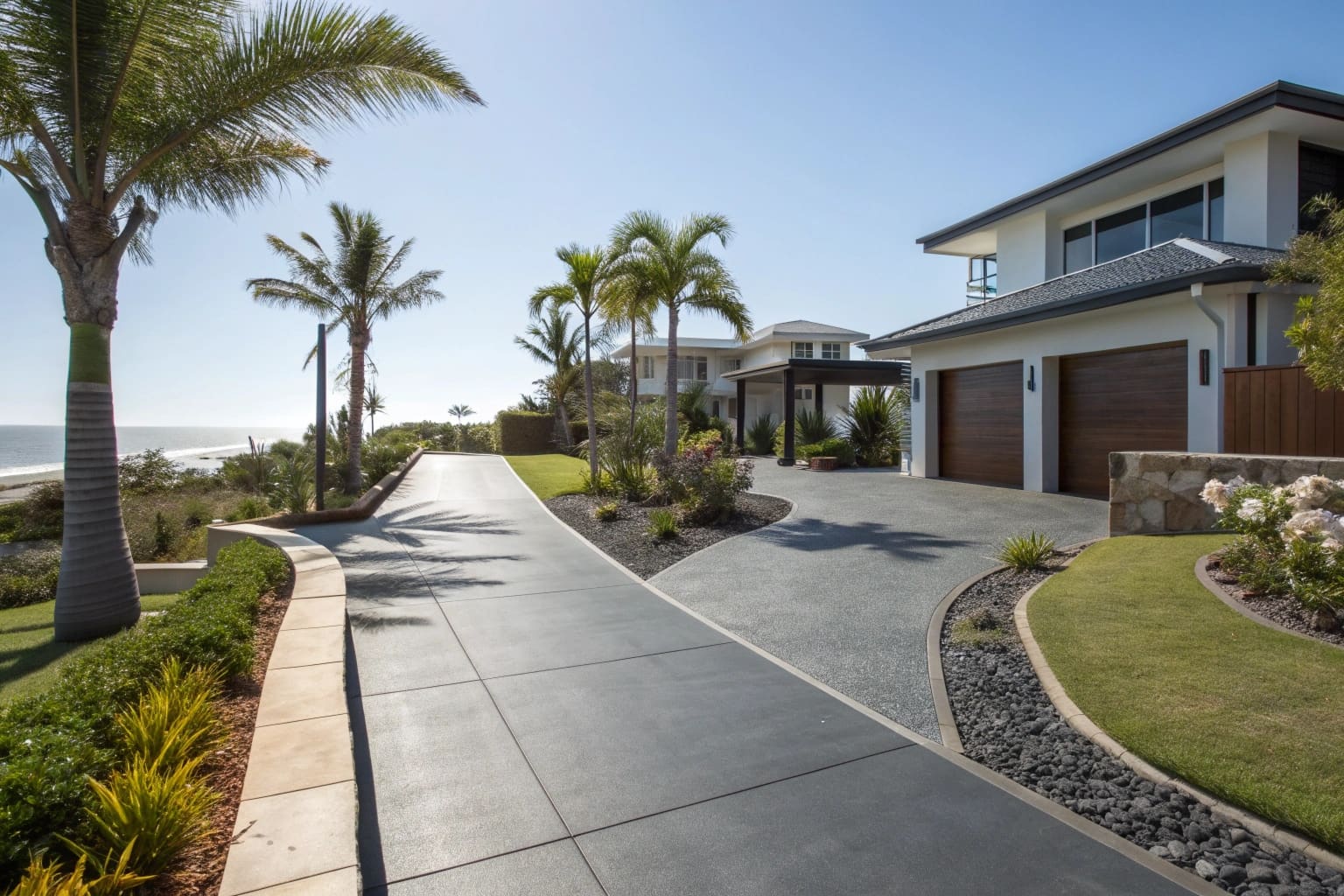 Epoxy driveway coating Sunshine Coast creating durable and attractive home entrance